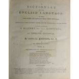 Johnson (Samuel) A Dictionary of the English Language, 2 vols. thick 4to L. 1799. Eight Edn., engd.