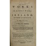 Ware (James) The Whole Works of Sir James Ware, concerning Ireland, Revised and Improved. 3 vols.