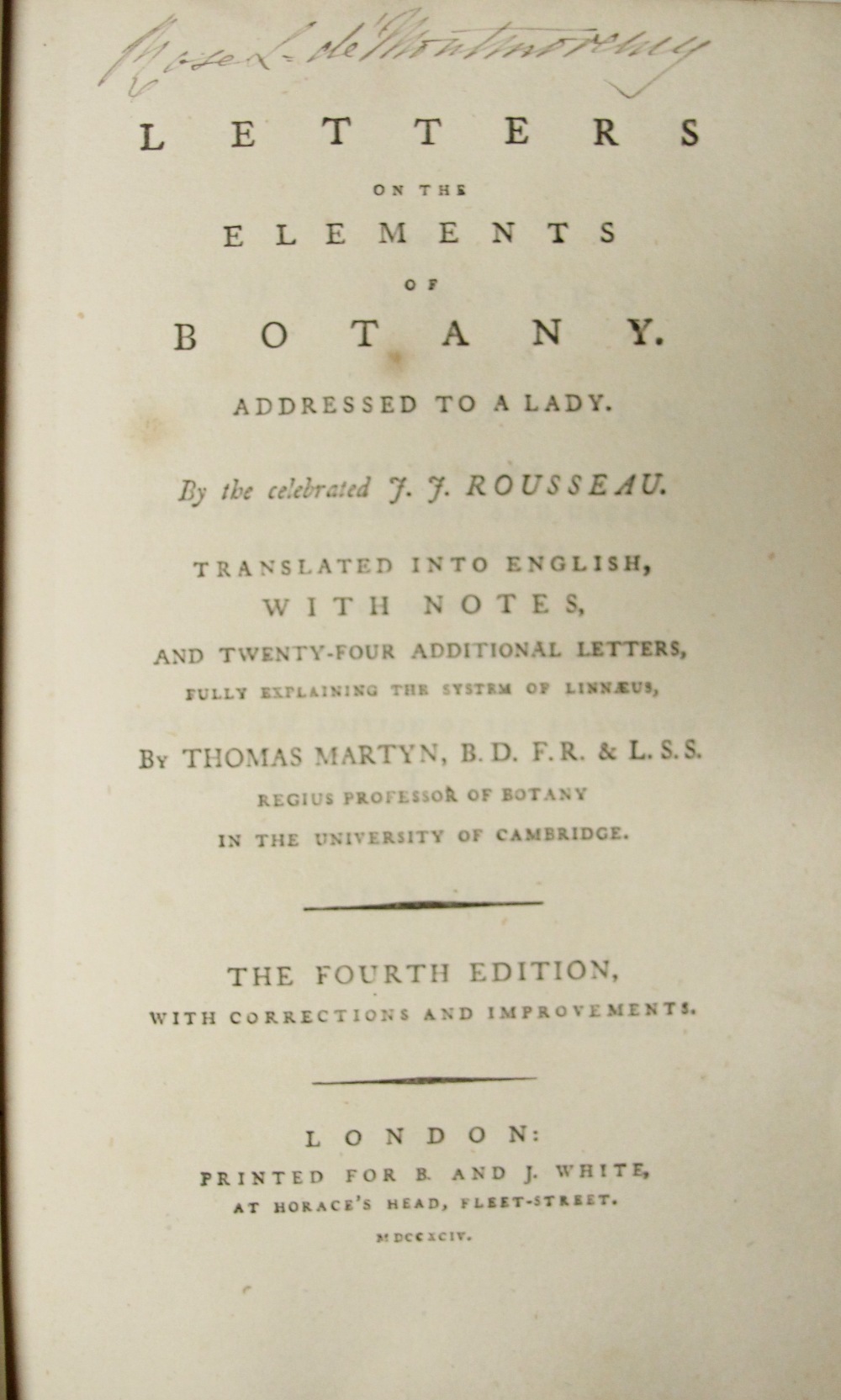 Martyn (Thos.)ed. Letters on the Elements of Botany, addressed to a Lady by the Celebrated J.J. - Image 2 of 2