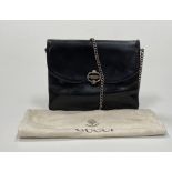 A Vintage black leather Handbag,