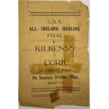 1926 All-Ireland Hurling Final G.A.A. Programme 1926, G.A.A. All-Ireland Hurling final, Kilkenny V.