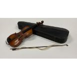 A cased Violin & Bow, a copy after "Jaco