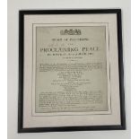 Rare Printed Proclamation