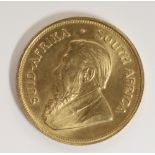 Coin : South Africa. A 1975 gold Krugerr
