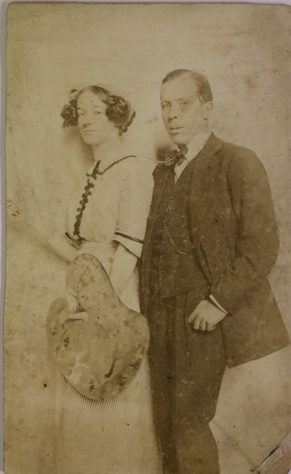 Photograph: Sire William Orpen and Grace Gifford, a small original photograph (cut-down) on card,