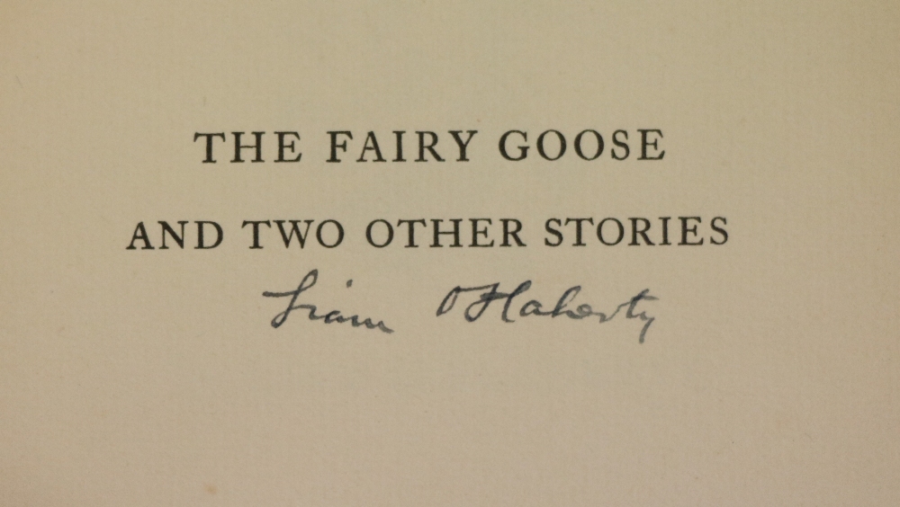 Signed by O'Flaherty O'Flaherty (Liam) The Fairy Goose and Two Other Stories, sm. 4to N.Y. - Image 2 of 2