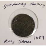 A King James 1689 - 'Gun Money' Shilling