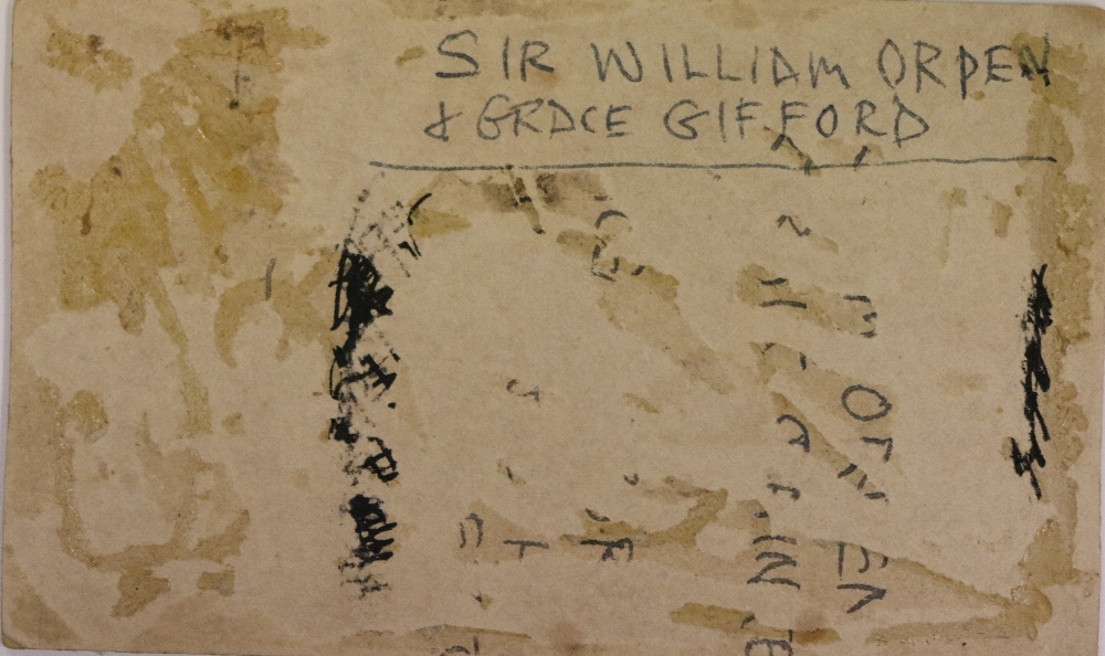 Photograph: Sire William Orpen and Grace Gifford, a small original photograph (cut-down) on card, - Image 2 of 2