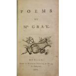 Gray (Thomas) Poems by Mr. Gray, sm. 8vo