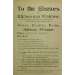 Leaflet advertising the "pact election" of 1922 A leaflet issued for the Kildare-Wicklow