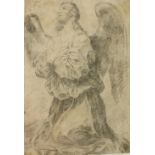 Follower of Frederico Barroccio (1535 - 1612) Drawing: "Angel at Pray," pen and ink, with charcoal,
