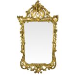 A rococo style Wall Mirror, of small proportions.