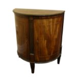 An attractive 19th Century Continental "D" shaped mahogany bowed Side Cabinet,