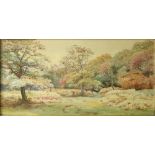 Henry Albert Hartland, 1840 - 1893 Irish Watercolour: "Large attractive Garden Scene,