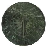 A rare and very fine large 18th Century Irish bronze Sundial, made by John Fawcett, Dame St.