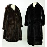 An attractive brown Ladies long Fur Coat, by "Christine M.