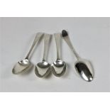 A set of four matching Irish silver bright cut Serving Spoons, c.