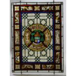 A very attractive leaded and stained glass Panel,