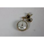 A fine quality 19th Century gold, enamel and split pearl Verge Pocket Watch,