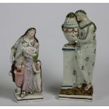 A Staffordshire pearlware Figure, of Andromache mourning Hector's Urn, c.