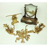A pair of giltwood two branch Wall Lights,