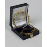 A 9ct gold 'bamboo' design Bracelet,