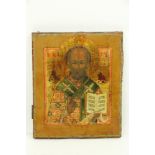 An important late 18th Century Russian Icon of Saint Nicholas, the Miracle Worker, tempera on wood,