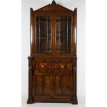 A fine mahogany Secretaire Bookcase, in the Egyptian Revival style,