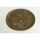 A rare oval shaped late 18th Century / early 19th Century gilded brass Tray,