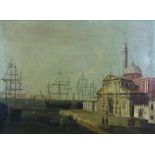 18th Century Italian School "Venetian Scene with View from the Church of the Santissimo,