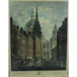 After Wm. Marlow, Engraved by Thos. Morris Hand-colour Engraving: "Grand West Front of St.