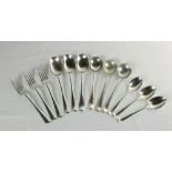 A good plain set of English silver Cutlery, Sheffield c.