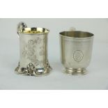 A heavy Victorian English silver Christening Mug, by Gerrards of London, c. 1878, approx. 6 1/2 ozs.