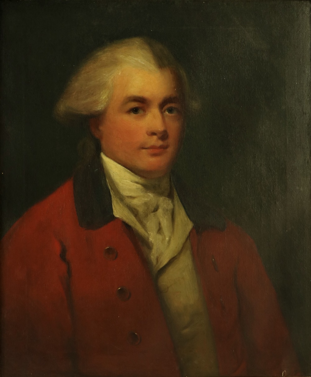 Circle of George Romney (1734 - 1802) "Portrait of a Gentleman," half length,