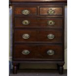 A fine quality Irish Georgian mahogany Bachelors Chest, of two short and three long drawers,