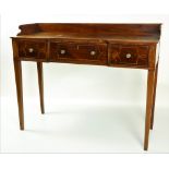 An attractive George III period inlaid mahogany Dressing Table, of inverted breakfront shape,