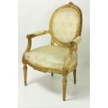A good quality George III Open Armchair, in the manner of John Linnell,
