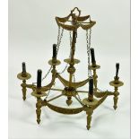 An attractive 6 branch gilt metal Chandelier.