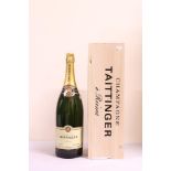 Champagne: "Taittinger Brut Champagne," Jeroboam one x 3 litres, wooden case.