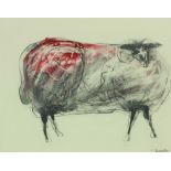 ** WITHDRAWN Christine Bowen, Irish Contemporary "The Ram," pencil and charcoal, approx.