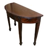 A Georgian style mahogany demi-lune Side Table,