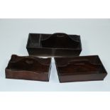 A rare large Irish Georgian period yew-wood Cutlery Holder, with three compartments, approx.