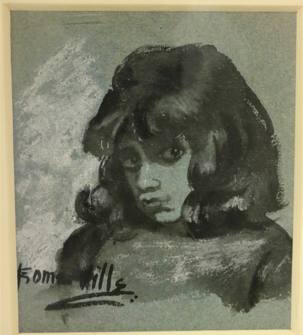 Edith Oenone Somerville, 1858 - 1949 Wash on Paper: Sketch of head for The Goose Girl, (c.