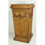 An attractive carved pine Pedestal, carved decorated in the Georgian taste,