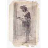 Edith Oenone Somerville, (1858 - 1949) Pencil drawing: The Cavalier, full size,