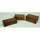 A plain early 19th Century rectangular mahogany Deed Box, with brass carrying handles,