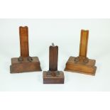 A fine matching pair of large 19th Century figured oak Salver or Dish Stands,