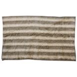 An unusual beige faux fur Carpet, of striped pattern, 411cms x 152cms (13' 6" x 5' - 162" x 60").