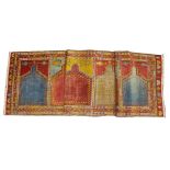 A rare 19th century colourful Oriental "Family" Prayer Rug,