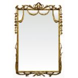 A large giltwood Overmantel Mirror, 19th Century,